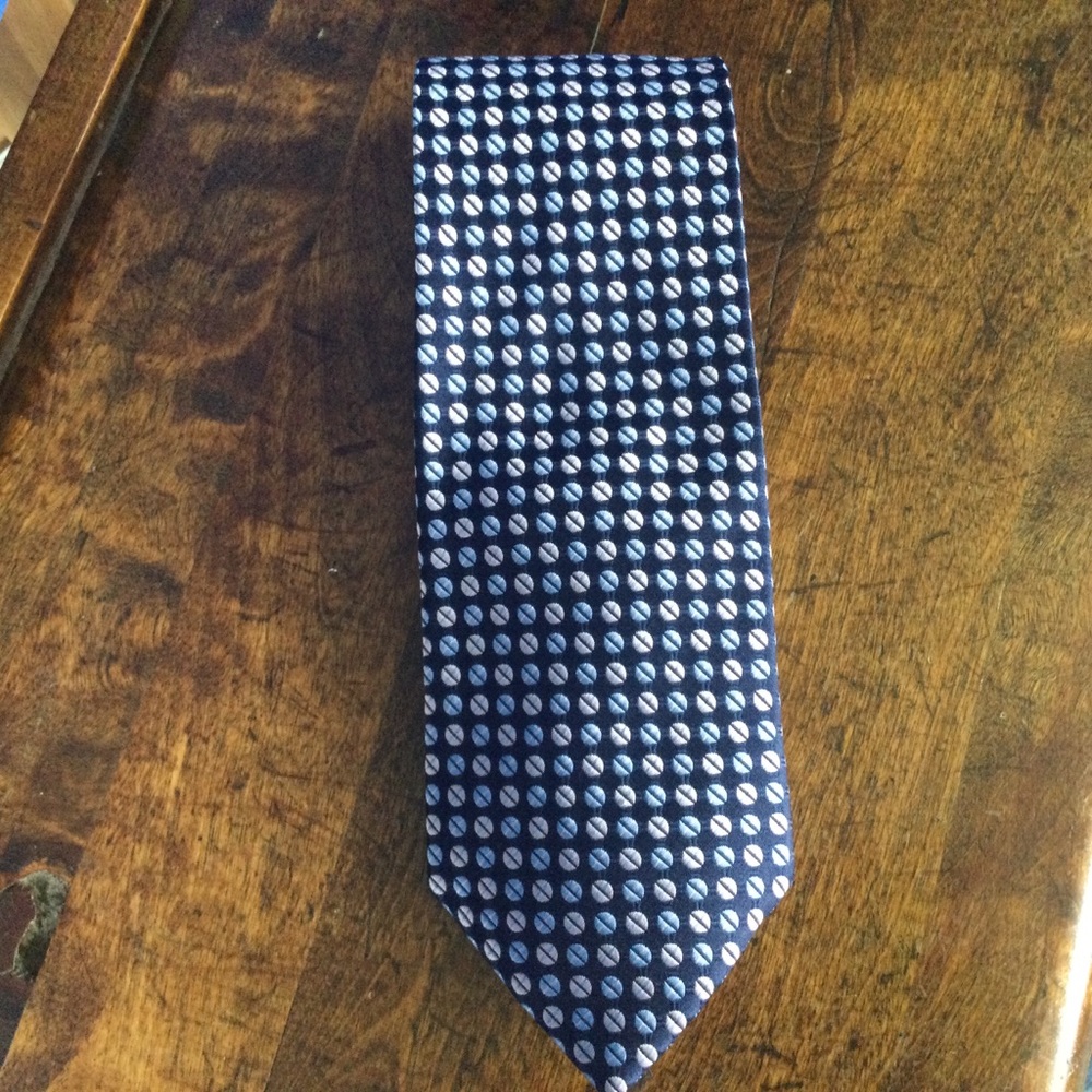 Ted Baker Silk Tie Navy with Pink and blue design